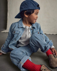 Toddler Boy Hickory Stripe Denim Carpenter Jeans - Light Wash