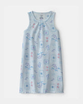 Girls Dolphin Sleeveless Night Gown - Blue