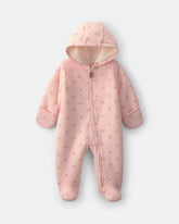 Baby Girl Sheep Teddy Fleece Long-Sleeve Jumpsuit - Pink