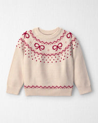 Toddler Girl Organic Cotton Fair Isle Sweater Knit Pullover
