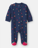 Baby Girl Fruit Fleece 2-Way Zip Sleep & Play Pajamas - Blue