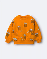 Toddler Otter Sweatshirtâ„¢ with Pockets in Popcorn Print - Golden Yellow