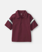 Boys Striped Polo Shirt - Burgundy/Blue/Cream