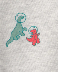Toddler Boy Space Dino French Terry Joggers - Grey