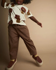 Toddler Boy Playground Pants in Gingham - Brown