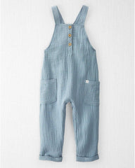 Toddler Organic Cotton Gauze Overalls - Blue