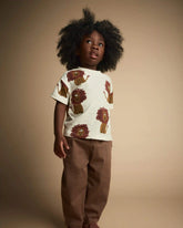 Toddler Relaxed Graphic Tee in Lion Print - Cream