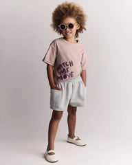 Toddler Girl Fleece Swing Shorts with Pockets - Heathered Grey