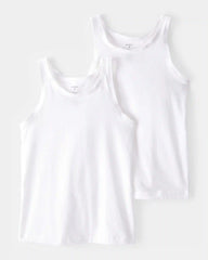 Girls 2-Pack Tank Undershirts - White