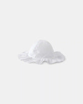 Baby Girl Cotton Swiss Dot Sunhat - White