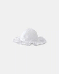 Baby Girl Cotton Swiss Dot Sunhat - White