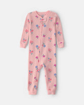 Toddler Girl 1-Piece Floral Thermal Snug Fit Pajama - Pink
