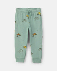 Toddler Boy Monster Truck Joggers - Green