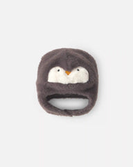 Baby Penguin Christmas Fleece Hat - Grey
