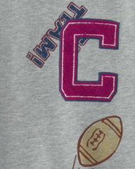 Boys 'Captain' Athlete Pullover Sweatshirt - Grey