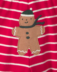Baby Boy 3-Piece Gingerbread Long-Sleeve Bodysuit & Pant Set - Red/Cream