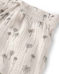 Toddler Boy 2-Piece Organic Cotton Gauze Top & Short Set in Palm Trees
