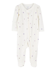 Baby Girl Air Balloon 2-Way Zipper Textured Sleep and Play