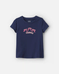Toddler Girl 'Friendsies' Bow Graphic Tee - Navy Blue