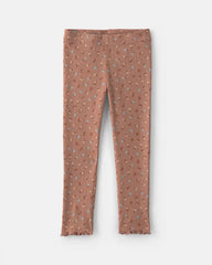 Toddler Girl 2-Piece Floral Fleece Sweatshirt & Pant Set - Brown