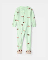 Toddler Dog 100% Cotton Snug Fit 1-Piece Pajama - Green