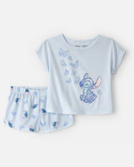 Toddler Girl 2-Piece Disney© Lilo & Stitch Short-Sleeve Pajama Set - Blue