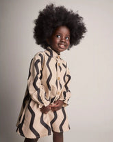 Toddler Girl Chevron Button-Down Dress - Khaki