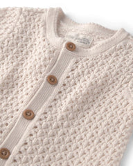 Baby Girl Organic Cotton Sweater Knit Romper