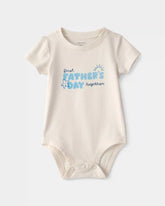 Baby 'Fathers Day' Graphic Bodysuit - Cream