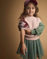 Toddler Girl Colorblock Pullover Sweatshirt - Light Pink/Mauve/Olive