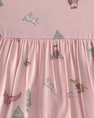 Baby Girl Woodland PurelySoft™ Long-Sleeve Bodysuit Dress - Pink