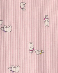 Baby Girl 3-Piece Bear Teddy Fleece Long-Sleeve Layering Set - Pink