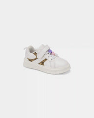Toddler Girl Leopard Charm Sneakers - White