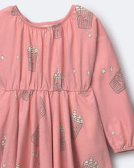Toddler Girl Avenue Twirl™ Ruffle Dress in Popcorn Print - Light Pink