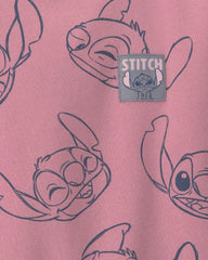 Girls Disney© Stitch Fleece Pullover Sweatshirt - Pink