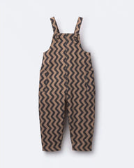 Toddler Chevron Knot-Tie Overalls - Tan
