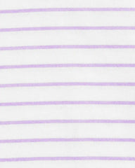 Kid Striped Short-Sleeve Fashion Top - Purple