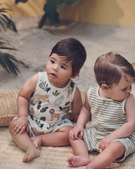 Baby Organic Cotton Waffle Knit in Stripes