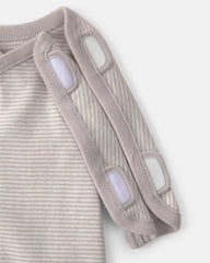 Baby Striped 100% Cotton Sleep & Play Pajama - Grey