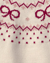 Toddler Girl Organic Cotton Fair Isle Sweater Knit Pullover