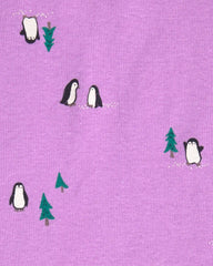 Baby Girl 3-Piece Fleece Long-Sleeve Layering Set - Cream/Purple