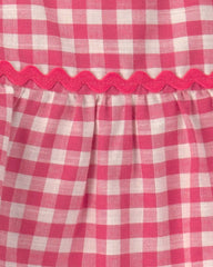 Baby Girl 2-Piece Gingham Tank Top & Pant Set - Red