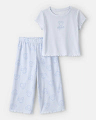 Toddler Girl 2-Piece Disney© Minnie Mouse Short-Sleeve Pajama Set - Blue