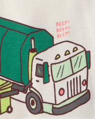 Baby Boy 4-Piece Trash Truck 100% Cotton Short-Sleeve Snug Fit Pajama Set