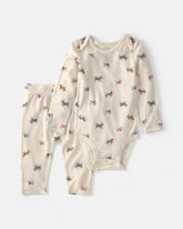 Baby 2-Piece Dog PurelySoftâ„¢ Long-Sleeve Bodysuit & Pant Set - Cream