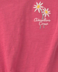 Girls 'Adventure Crew' Graphic Tee - Red