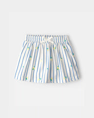 Toddler Girl Lemon Striped Skort - Blue/Ivory