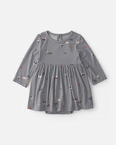 Baby Girl Halloween PurelySoftâ„¢ Long-Sleeve Bodysuit Dress - Grey