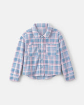Girls Plaid Fleece Jacket - Blue