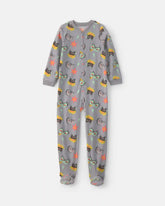 Boys 1-Piece Gamer Fleece Loose Fit Footed Pajama - Grey